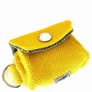 Earbud Case with silver Clasp and Keychain Attachment for Easy Access and Secure Storage Handcrafted Design-grade Fabric Compact Lightweight