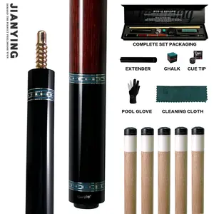 JIANYING Ash Shaft Billiard Cue, Premium Carbon Fiber, 1/2 Split Leather Grip, 58 Inch, Tip 11.8mm,Titanium Alloy 8-Slow Thread Joint