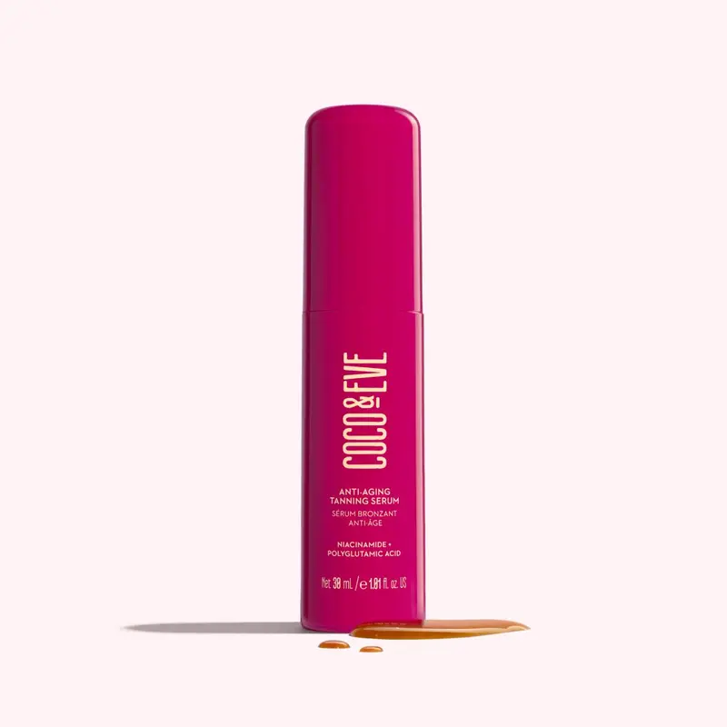 Coco & Eve Sunny Honey Anti-Aging Tanning Serum - Face Self-Tanner, Promotes Radiant Glow & Natural Bronzer with Niacinamide & Antioxidants
