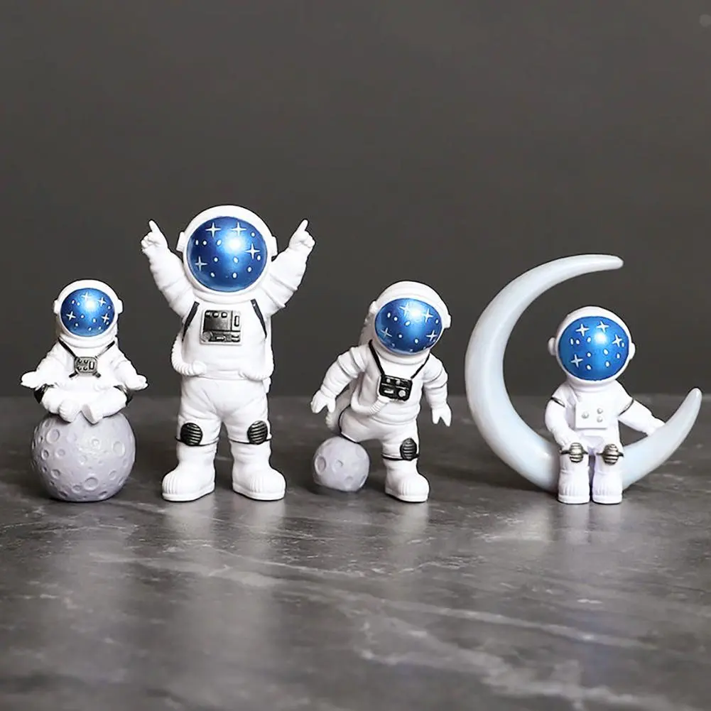 4Pcs Astronaut Figure Statue Figurine Spaceman Sculpture Educational Toy Desktop Home Decoration Astronaut Model for Kids Gift