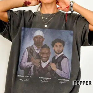 [ SPORTS GRAPHIC TEE - SALE UP TO 45% ] Bijan Robinson Michael Penix Jr Drake London Football Shirt, Atlanta Step Bros Tee, Funny Football Gift Unisex