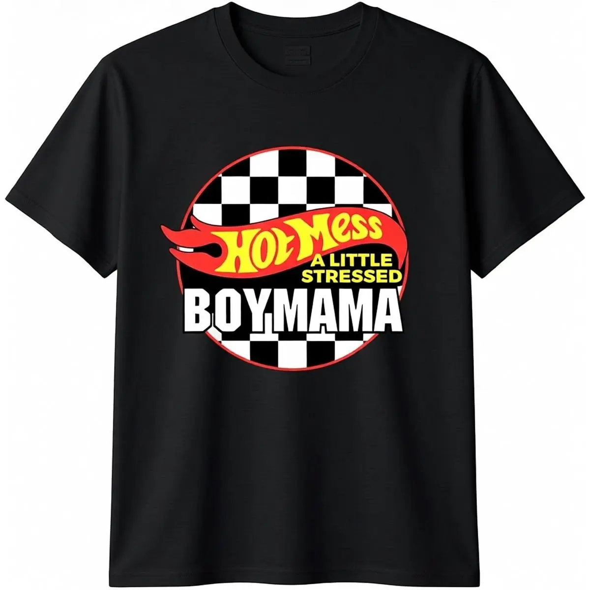 100% Cotton Gifts For Mom Hot Mess A Little Stressed Boy Mama T-Shirt