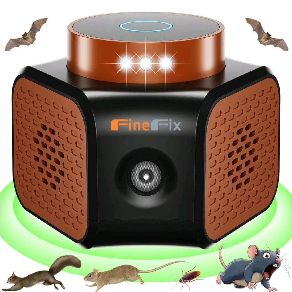 FineFix Ultrasonic Plug-In Indoor Pest Repeller with 4 Operating Modes for House, Attics