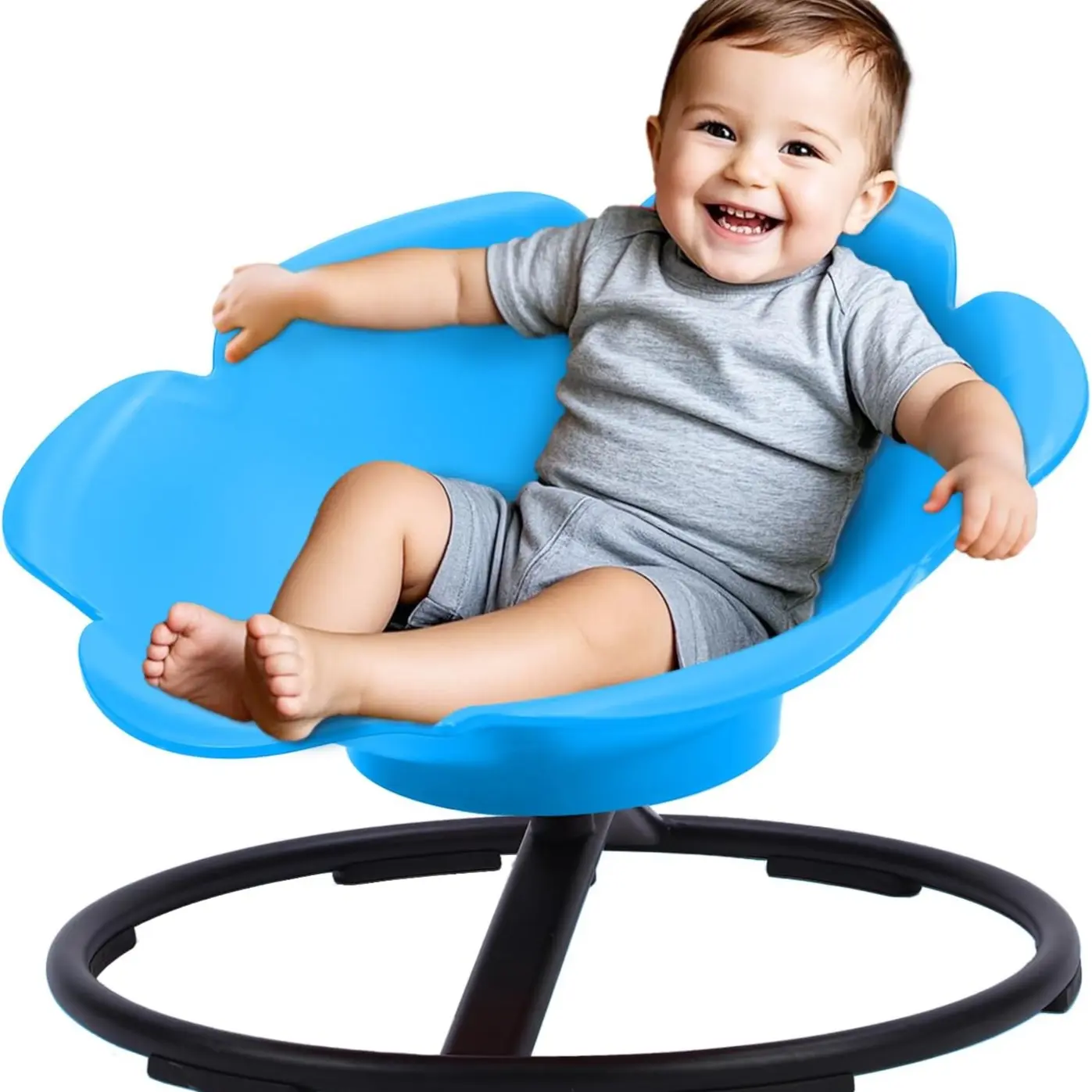 Morning glory Swivel Chair,Bule