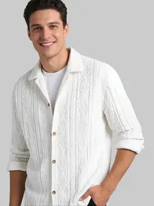 ZAFUL Men's Casual Geometric Lace Openwork Button Up Long Sleeves Shirt Retro Sleep Token Hoodie