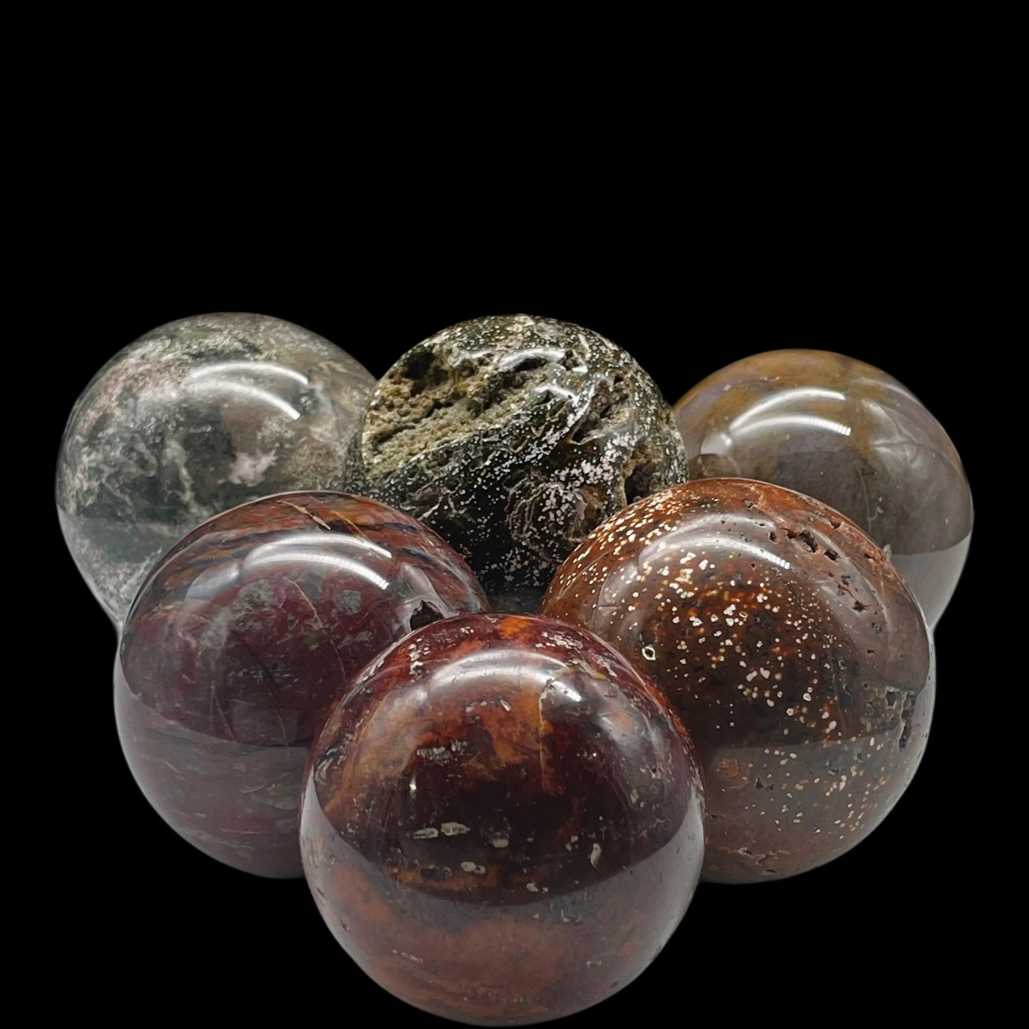 [Crescent Cast] All Ocean Jasper Crystals for Joy, Renewal, and Emotional Balance - Spheres, Towers, Freeforms, Flames, Butterflies & Carvings