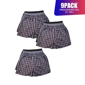 9 Pack Men's Boxer Shorts Random Mixed Color Pack Woven Relaxed Fit Boxers for Men Soft Breathable High quality Underwear with Elastic Waist Menswear