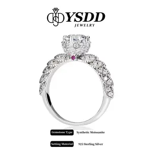 【11.21】2CT Angel Wing Pave Band Engagement/Promise Ring vvs Synthetic Moissanite Rings in 925 Sterling Silver
