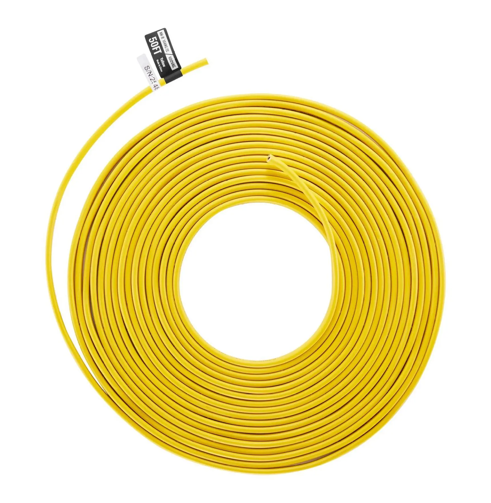 14AWG NM-B Wire - 2 Conductor Electrical Wire with Ground, Indoor Residential Wiring Cable, PVC Sheathed, 50ft Default