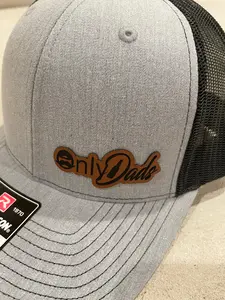 Only Dad's Dad Bod Mustache Hat - Leatherpatch Hat with Custom Patch, Richardson 112, Christmas Gift, Mens Fashion, Classic Style stylish headwear