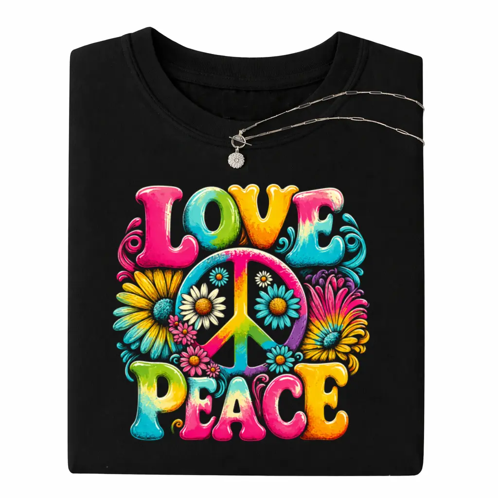 Hippie Peace Sign Love Tie Dye Hippie T-Shirt