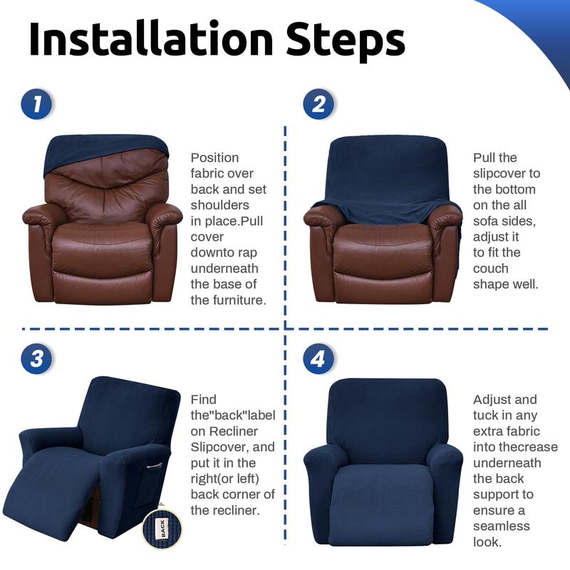 Recliner Stretch Sofa Slipcover Sofa Cover Furniture Protector Couch Soft with Elastic Bottom Spandex Jacquard