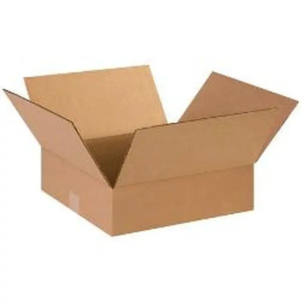 Box Partners 14143 Flat Corrugated Boxes, 14 in. x 14 in. x 3 in. Smaller Depths, Ideal Fit for Shallow Products, Suitable for Shipping Apparel