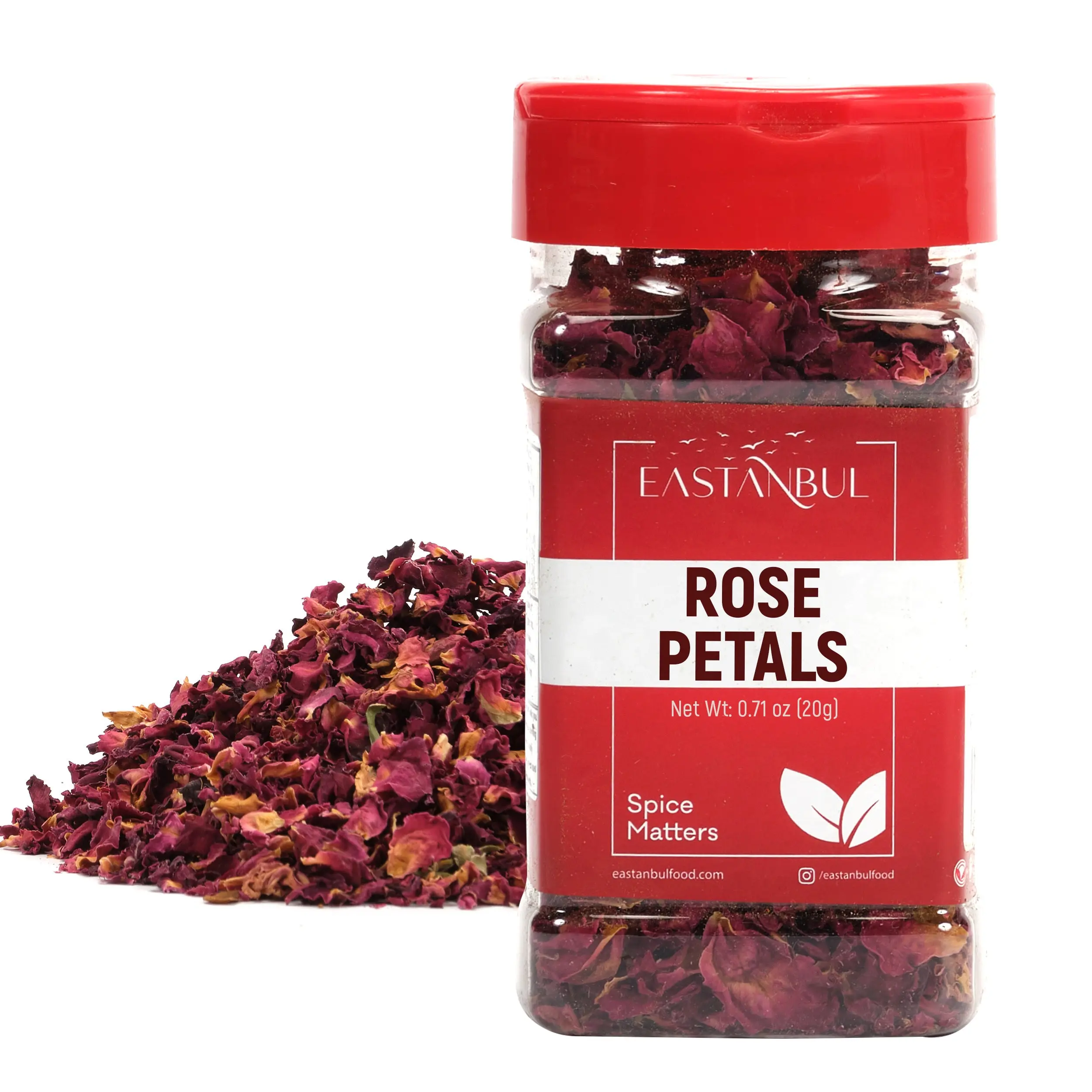 Eastanbul Dried Rose Petals, Premium Edible Rose Petals, Vegan, 0.71oz Tea Blend Organic Tea
