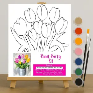 Paint Party Canvas Sip and Paint Kit Paint Party Canvas Sip and Paint Kit