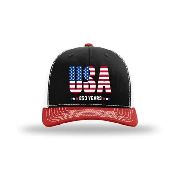 Trenz Shirt Company Men's Patriotic Trucker Hat, Embroidered American Flag Bull Skull, Adjustable Mesh Snapback Cap for 250th Anniversary & July 4th 2026, Casual Hat, Classic Trucker Hat