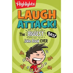 USED Book - Laugh Attack!: Over 1,000 Jokes for Kids, Must-Have Kids Joke Book with Knock-Knocks, Riddles, Tongue Twisters and Cartoons (Paperback) - english
