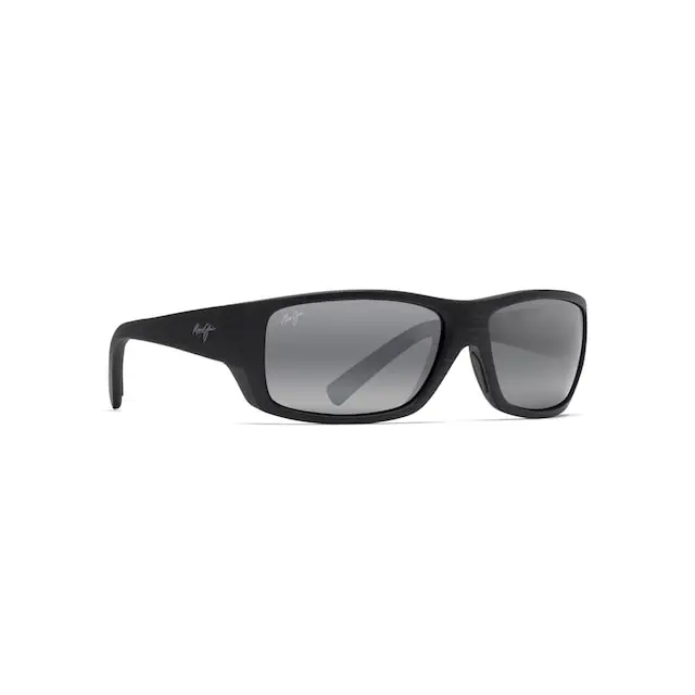 Maui Jim Wassup Sunglasses 123-02W Matte Black Woodgrain Frame Neutral Grey Lenses