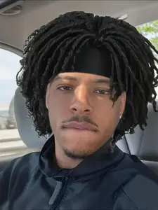 Dreadlock Wig Headband Dreadlock Wig Short Afro Curly/Kinky Dreadlock Wig for Men Dreadlock Hair Braided Wigs Synthetic Twists Wigs