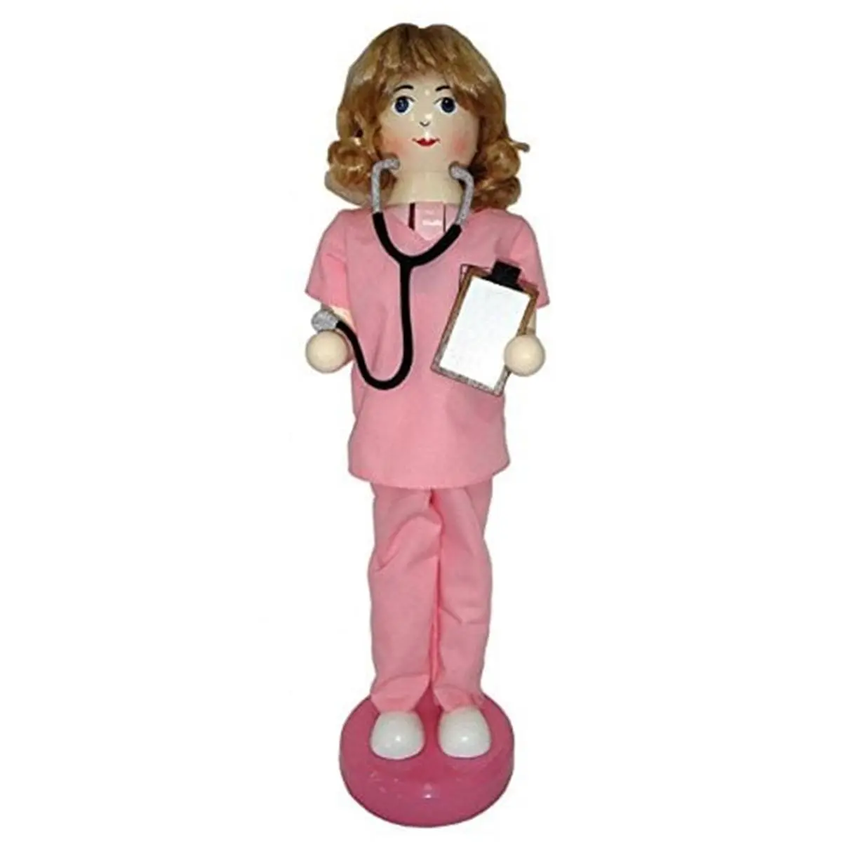 212 MAIN 14 in. Standing Round Nurse Nutcracker with Stethoscope - Round Base Stand, Santa's Workshop Themed Christmas Figurine, Festive Home Ornament (Figurines & Miniatures), Collectibles