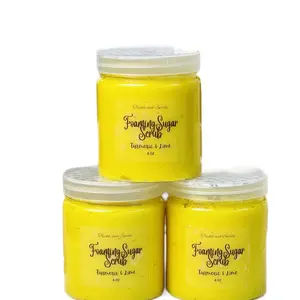 Turmeric and Lime Foaming Sugar Scrub for Exfoliating and Moisturizing Skin