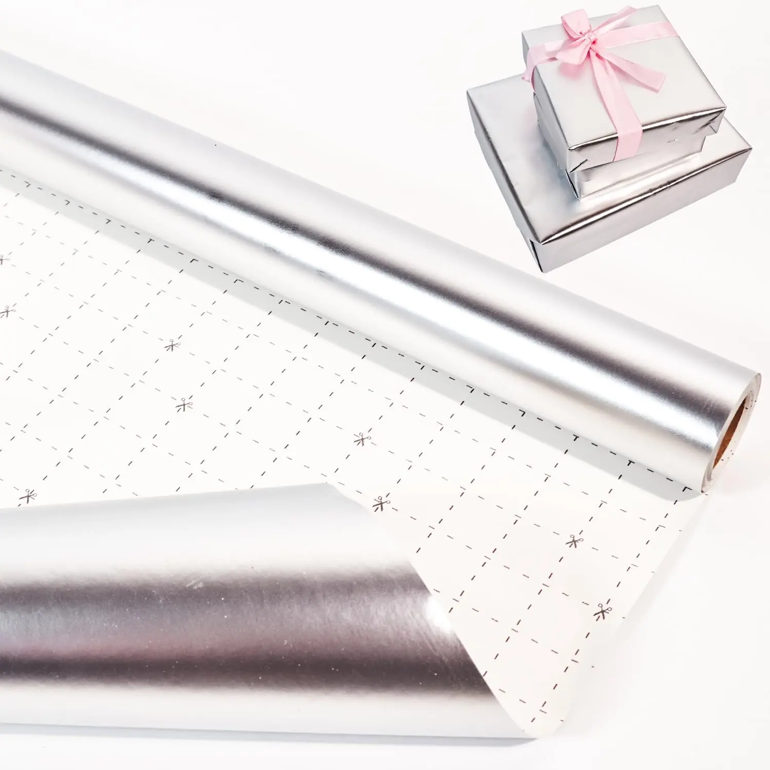 Wrapping Paper Roll,Metallic  Wrapping Paper,Matte  Solid Color Paper for Birthday,Wedding, Parties, Shower,Christmas, DIY Bouquet-17 x 394 inch(33feet)