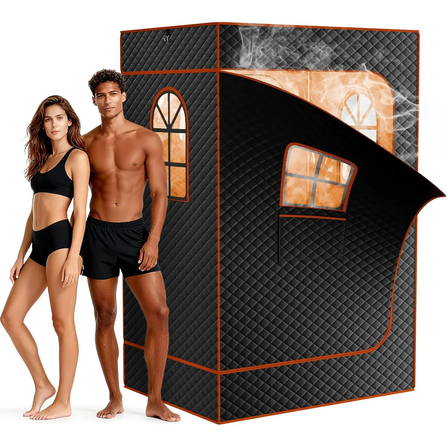Infrared Sauna Box, Upgraded 2 Person Portable Steam Sauna for Home Personal Sauna Tent Full Body with 3L 1200W Steamer, Remote Control, 2 Folding Chair [ DealsforYouDays ]