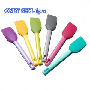 New 1pcs Colorful Silicone Baking Scraper, Cake Spatula, Cream Spreader, Kitchen Essential Tool, Multi-Functional Spoon for Mixing, Scooping, Scraping