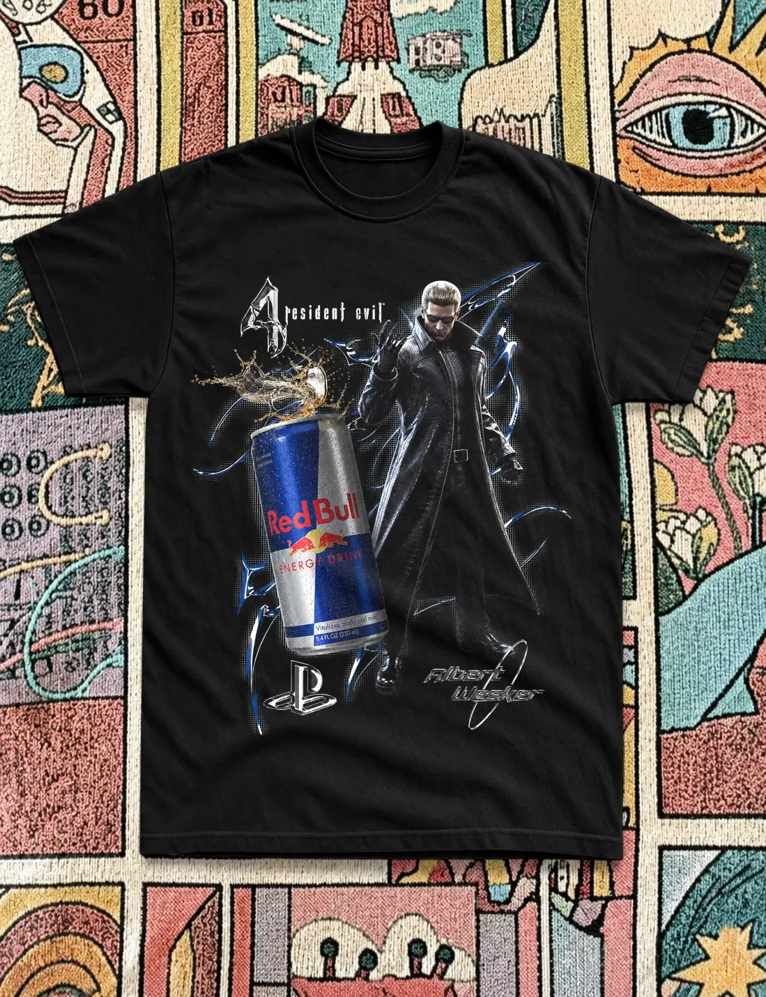 Dark Gamer Albert Wesker Graphic T-Shirt, Cyber Streetwear Tee, Villain Inspired Graphic Shirt, Y2K Oversized Unisex Tee, Gaming Aesthetic Fashion Gift