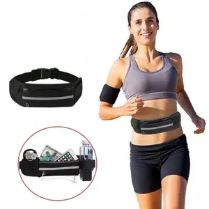 Running Belt for Women Men | Adjustable Waist Pouch with Phone Holder | Money Belt & Fanny Pack for Running, Hiking, Workout | Fits Most Phones & Waist Sizes