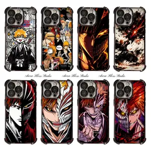 Classic Trendy Anime Bleach Cool Kurosaki Ichigo‌ Phone Cases For iPhone 17 Promax Air 16 15 14 Pro Max Plus 13 12 11 Black Transparent Electroplate TPU Shockproof Protective Cover Gifts For Birthday Valentine Christmas Thanksgiving Halloween