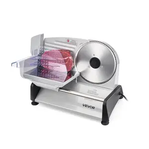 VEVOR Meat Slicer, 7.5 inch 200W Electric Deli Slicer Machine with  SUS420 Blade, 0-0.6 inch Adjustable Thickness, ETL Certified Home Food-Slicer for Meat, Ham, Baguett, Steak, ETL Approved