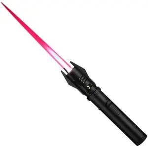 Torch lighter - outdoor lightsaber, adjustable red/blue flames, with safety lock, windproof jet flame cooling lighter, suitable for candles, barbecue, barbecue, camping and gifts, refillable with butane gas (excluding gas)RAIMENTRY