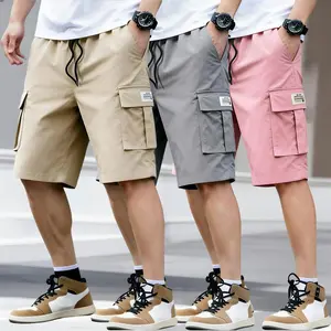 Men’s 3-Piece Short Set – Angled Pockets – Three-Piece Bottoms for Everyday Wear; Men’s Overalls/Shorts, Perfect for Street Style, Skateboarding, and Camping