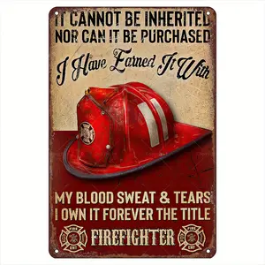 Vintage Firefighter Metal Tin Sign - Perfect Gift For Firefighters, Humorous Wall Art For Fire Stations, Offices, Bars & More