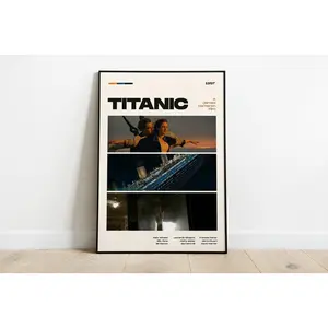 Titanic Movie Poster, Modern Movie Poster Print, Titanic Poster Wall Decor, No Frame Poster, James Cameron, Leonardo Dicaprio, Kate Winslet