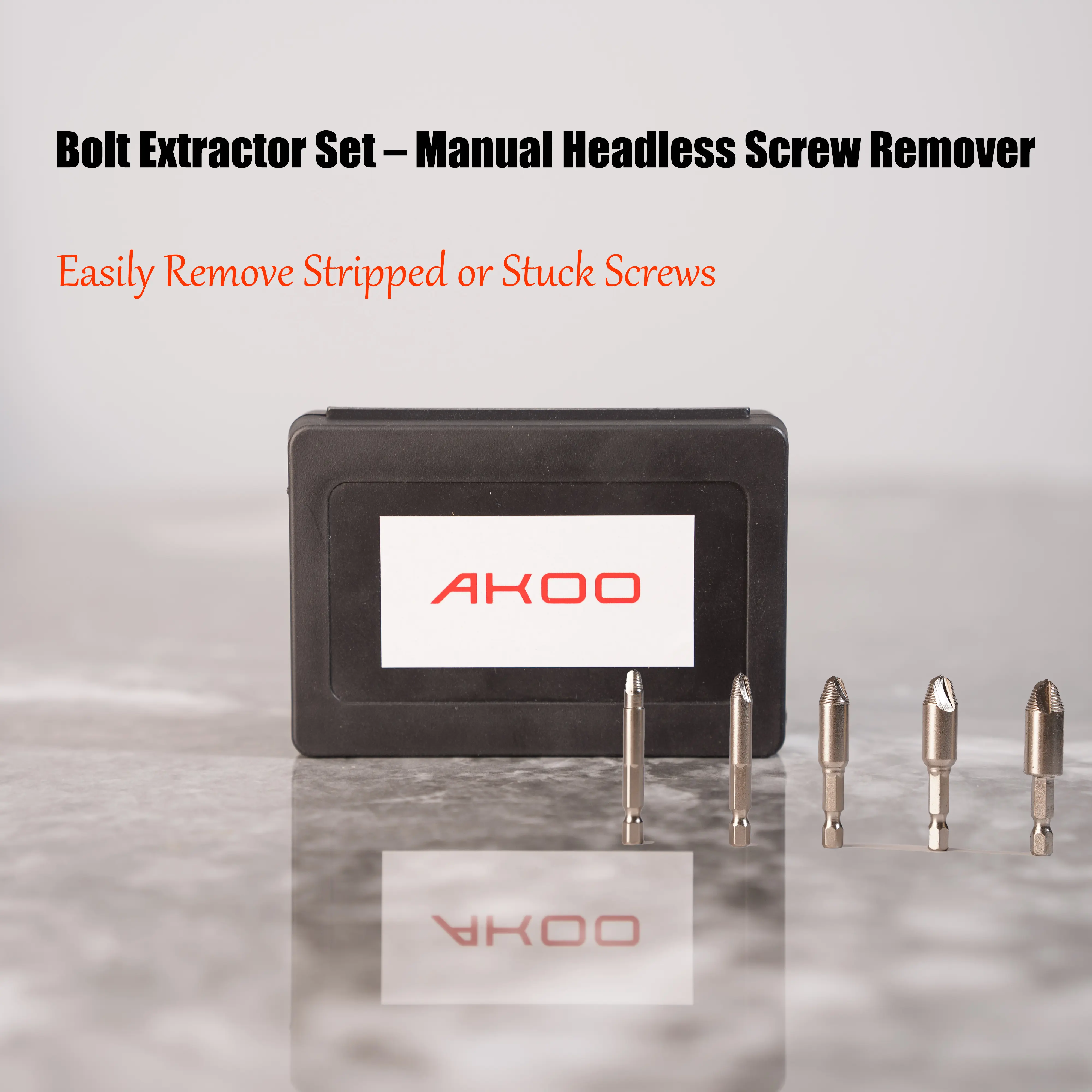 5PCS Stripped Screw Remover & Damaged Bolt Extractor Set - Easy-Out Power Tool Accessories, Screwdriver Bit Clip, Household Repair Tools