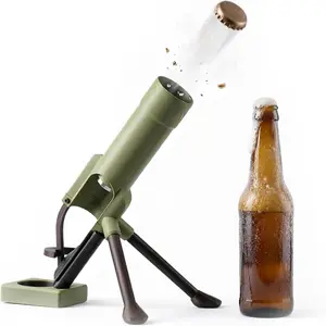 Mortar Bottle Opener, Hands-Free Beer Bottle Mortar Opener, 51mm Heavy Duty Tactical Cap Launcher, Bartender Bottle Openers, Funny Beer Bottles Opener For Bars Desks Shelves