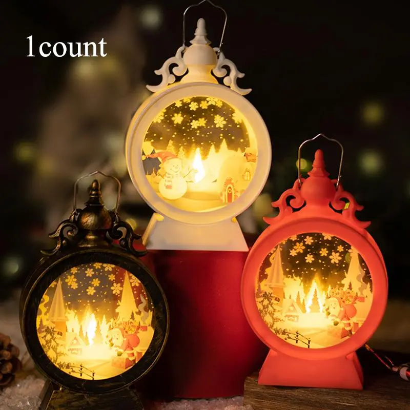Christmas Themed Bright Round Ornament, 1 Count Batteries Required Snowman  Lantern Desktop Decoration, Home Decor for Living Room Bedroom Party(without Battery)