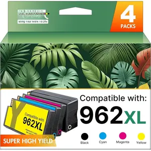 962XL Ink Cartridges Combo Pack for  962 Ink Cartridges HP962xl/962 HP962 Ink 962XL Black and 962 Color Combo Pack Work for  Office Jet Pro 9010 9020 9015 9018 Printers, 4 Pack