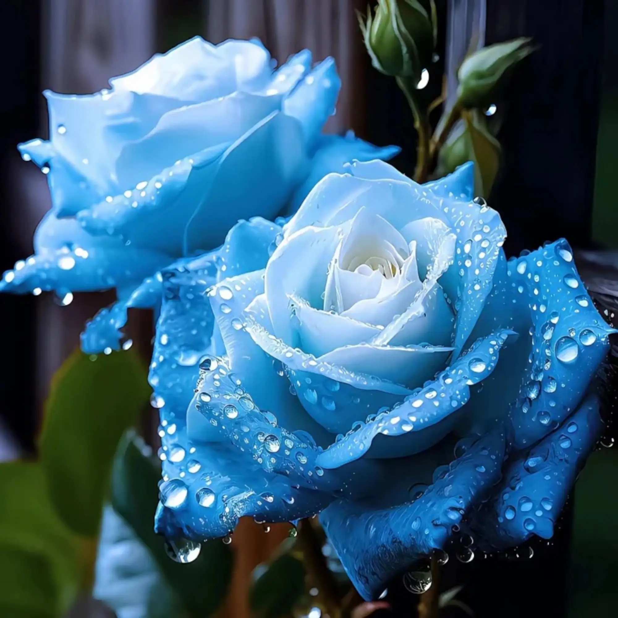 20pcs Broken Ice Blue Rose Seeds - Unique Non-GMO Heirloom Variety for Vibrant Garden Blooms