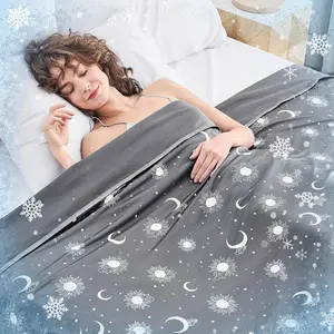 Cooling Blanket Queen Size (90"x90") - Double Sided Cooling Blankets for Hot Sleepers, Cool Soft Lightweight Summer Blanket for Sofa Bed Couch, Travel, House Warming Gifts New Home Ink Grey
