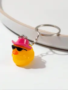 Cute Duck Design Keychain, 2024 Lovely Style Fashionable Duck Shaped Keychain for Women & Men, Trendy All-match Keychain for Birthday Gift, Cute Charms Keychain
