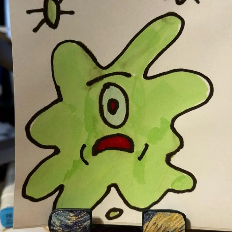 Squashed Plankton Sticker from SpongeBob Fun and Colorful Design for Kids Adorable Green Cartoon Character