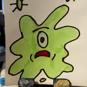 Squashed Plankton Sticker from SpongeBob Fun and Colorful Design for Kids Adorable Green Cartoon Character