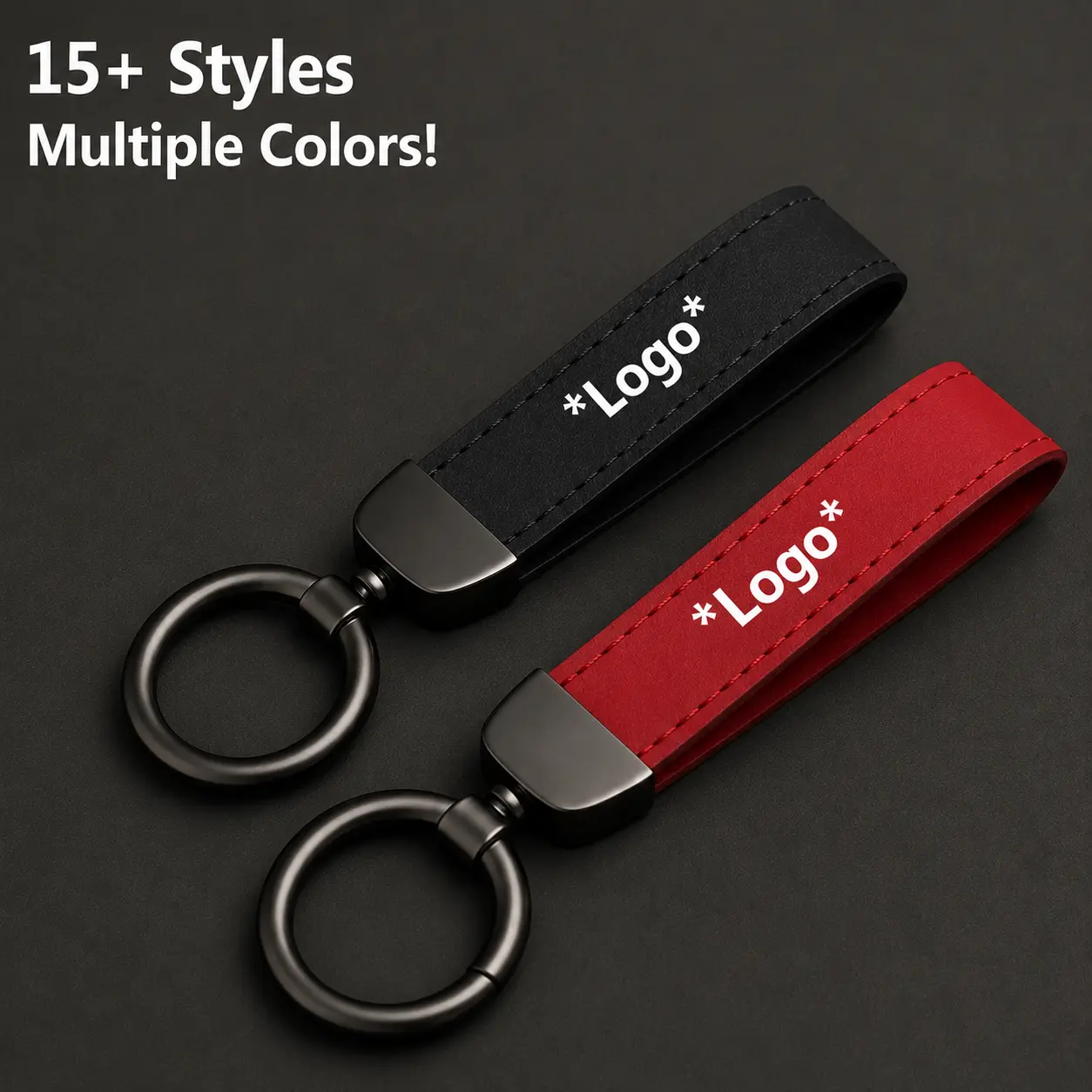Custom Suede Car Keychain for Car Enthusiasts- Red & Black Classic Design - Fits All Models Men