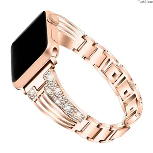 2026 New Fan-Shaped Diamond-Embellished Watch Band for Apple Watch Series 3 & 4 – Rhinestone Stainless Steel with Butterfly Clasp, Elegant Summer Accessory