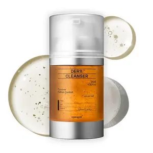 OGANACELL DERX Cleanser 4.05 fl oz Korean Exfoliating Face Wash with Walnut Flakes Amino Acids for Oily Acne-Prone Skin Gentle Daily Cleanser Vegan Cruelty-Free Facial Gel - Cleansing