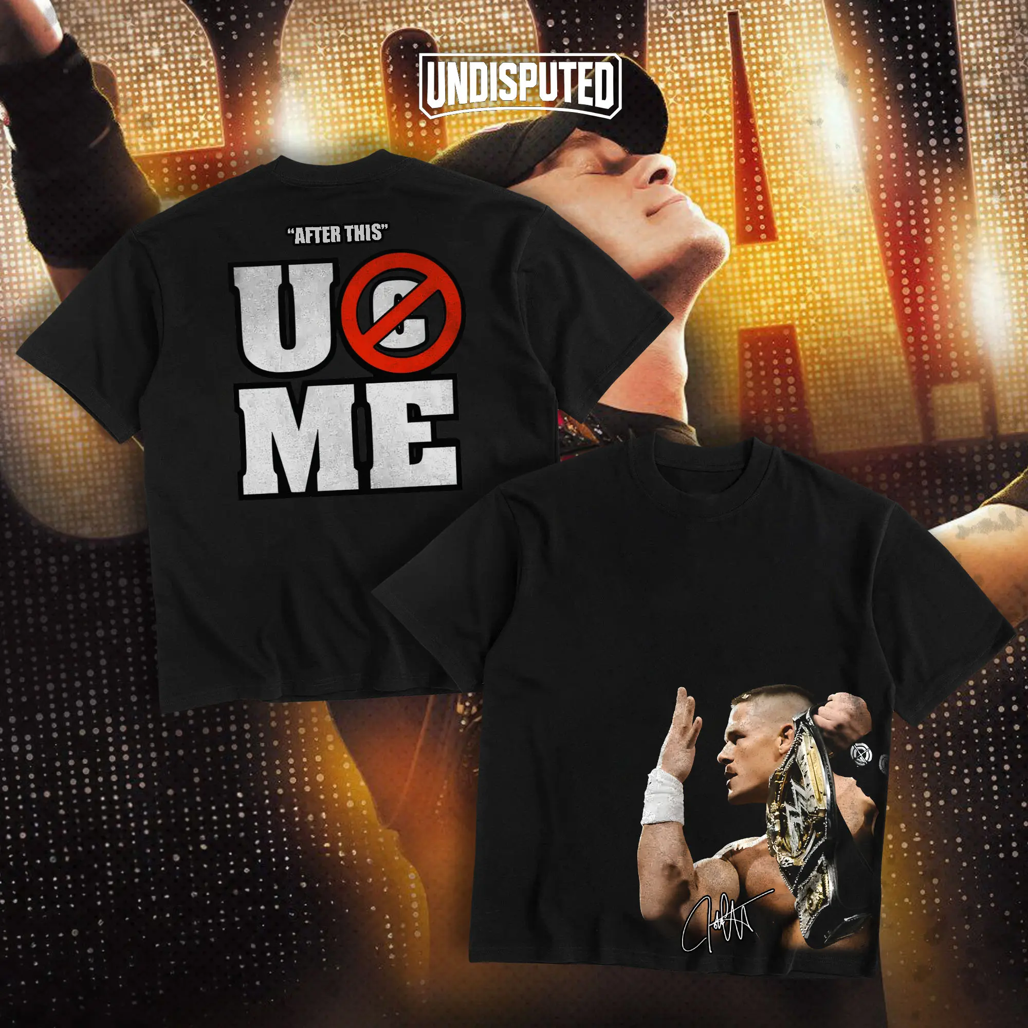 UNDISPUTED John Cena WWE Champion Collection Heavy Cotton Shirt UCME Tshirt Cena Retirement Shirt Wrestling Fan Apparel Menswear Direct-to-garment Breathable Printing