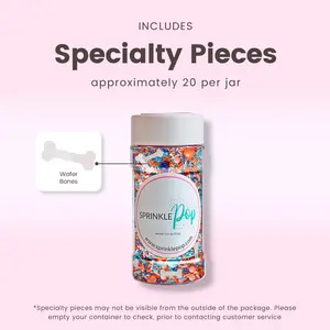 Sprinkle Pop Oh Biscuits! Sprinkle Mix - Vibrant Blue & Orange Cake Decorating with Specialty Wafer Bone Pieces for Kids Baking